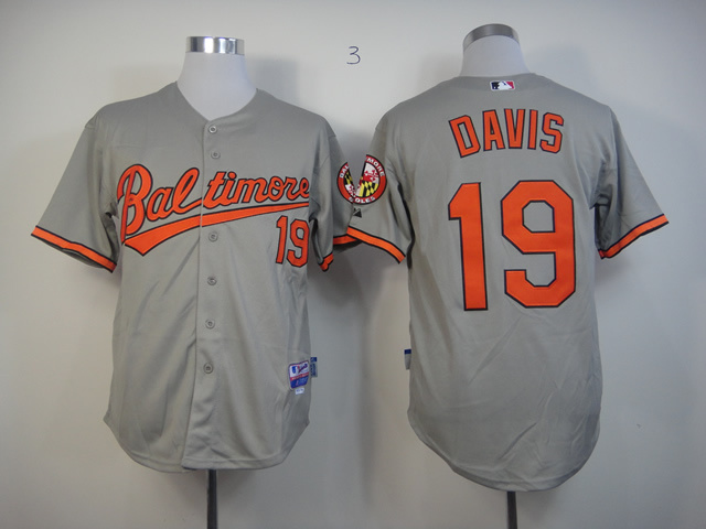 Men Baltimore Orioles 19 Davis Grey MLB Jerseys